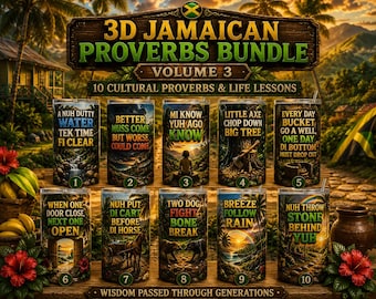 Paquete Jamaicano 3D Volumen 3 / Envoltorios para Vasos con Sabiduría Cultural (Descarga Digital)