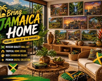 Colección One Love Jamaica Volumen 3 / Orgullo de las Parroquias / 10 Láminas Decorativas Imprimibles / Descarga Digital