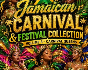 Jamaican Carnival Queens PNG Bundle Vol 3 | 10 Glitter Carnival Queen Designs | Jamaica Festival Sublimation Wraps | Tumbler PNG