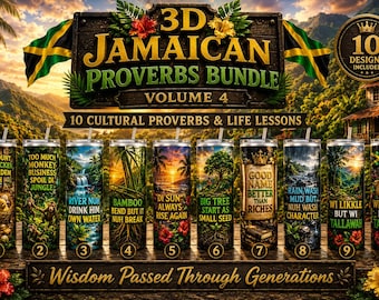 Paquete Jamaicano 3D Volumen 4 / Envoltorios para Vasos con Sabiduría Cultural (Descarga Digital)