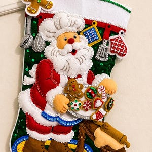 Bucilla Gingerbread Santa Christmas Stocking