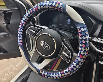 Cute Cartoon Steering Wheel Cover, Kawaii Car Accessories for Women, Animal Steering Wheel Wrap, Universal 15 Inch Aesthetic Car Decor