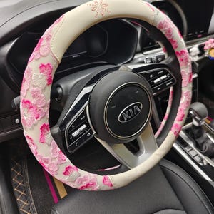 Crochet Car Seat Cover Full Set | Cottagecore Floral Car Accessories for Women | Boho Flower Knit Car Decor | New Driver Gift for Her