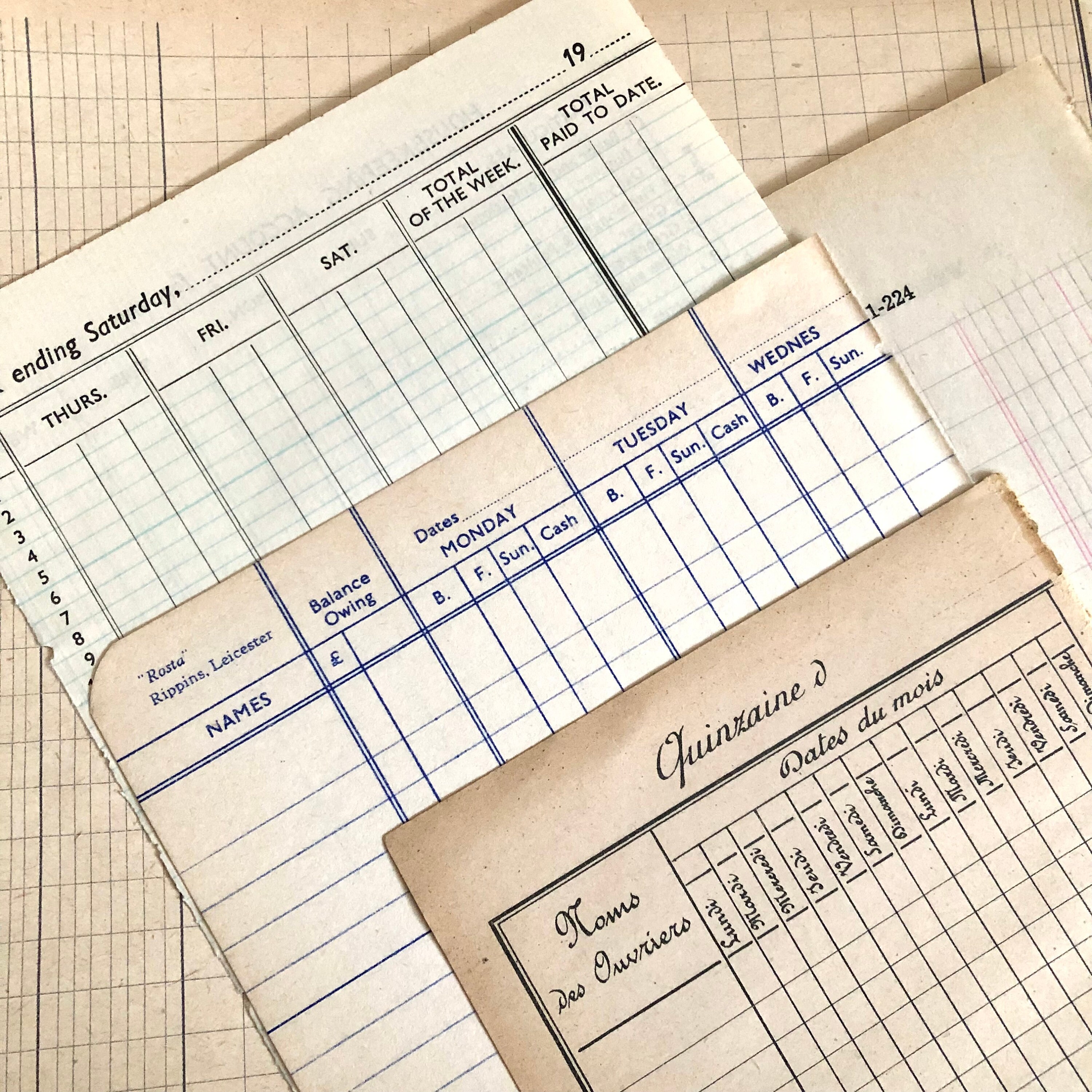 1940s ledger paper A3. Unused. Vintage paper. Vintage canvas and surfaces. Scrapbooking. Journal