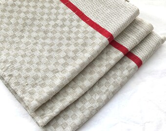 Vintage French kitchen towels set of 3, French torchons, vintage tea towels, French kitchen cloths