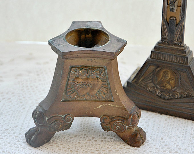 Antique French, Candlestick Base, Church Candlestick, Altar Candlestick
