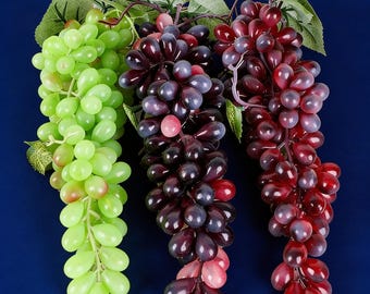 Racimos de uvas artificiales / Uvas artificiales colgantes realistas para la decoración de la cocina