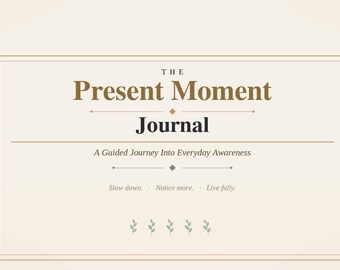 Nuetsdagbok | Guidad mindfulness | Daglig reflektionsarbetsbok | Självmedvetenhet och inre frid | Digital PDF