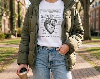 Camiseta vintage con estampado anatómico del corazón / Camiseta con diseño médico / Camiseta gráfica extragrande / Regalo de biología de Comfort Colors