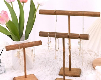 3 Pcs Wooden Bracelet Organizer-Display Stands, T-bar Organizers for Chain, watches and Bracelet