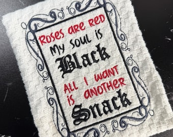 Funny Sarcastic Cotton Kitchen Towel, Spooky Embroidered Hand Towel, Witchy Home Decor Gift
