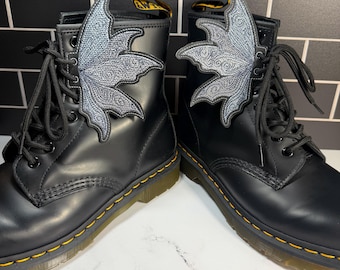 Faerie Boot Wings, Embroidered Vinyl Shoe Accessories, Fairycore Combat Boot Charms, Festival Fashion