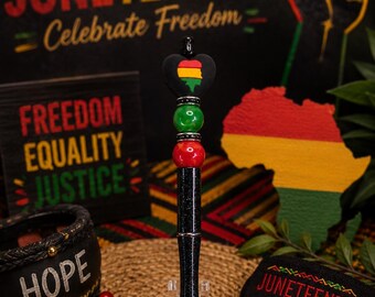 JUNTEENTH HEART Bead able Pen