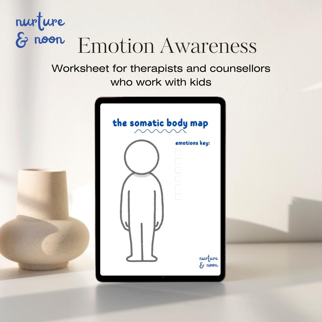 Somatic Body Map Worksheet for Kids & Teens | Therapy Tool (digital ...