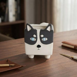 Corgi Planter, Cute Dog Succulent Pot, Kawaii Animal Desk Decor, Corgi Lover Gift, Small Ceramic Flower Pot, Unique Dog Mom Gift