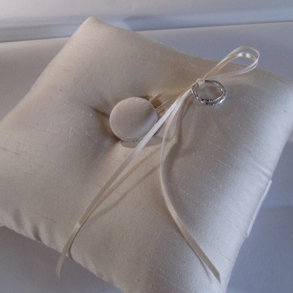 BIG SALE Basic Elegance Silk Shantung Ring Bearer Pillow  Ivory or White