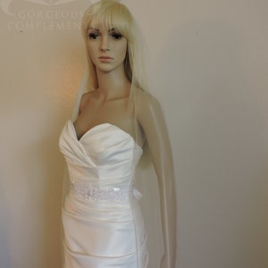 Soft Tulle Veil, Wedding Veil, Single Tier Cut Edge CHELSEA Veil