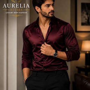 burgundy dress shirt black pants Mens maroon and black outfit men