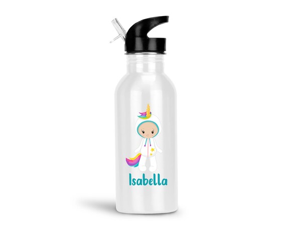 Personalised BPA FREE Kids Drinks Water School Bottle KIDS UNICORN any name 