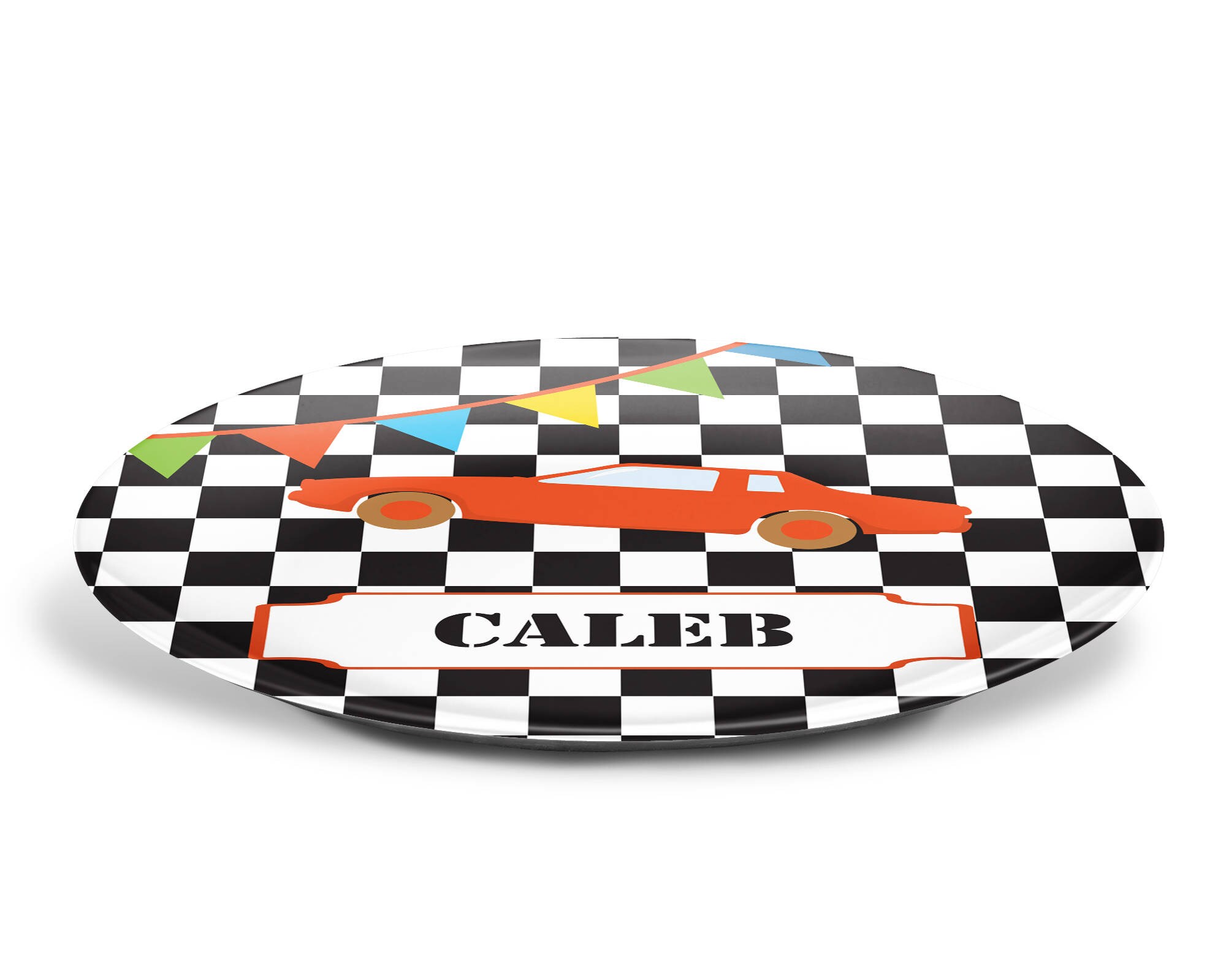 Race Car Personalized Plate Race Car Black White Checker 10 - Etsy