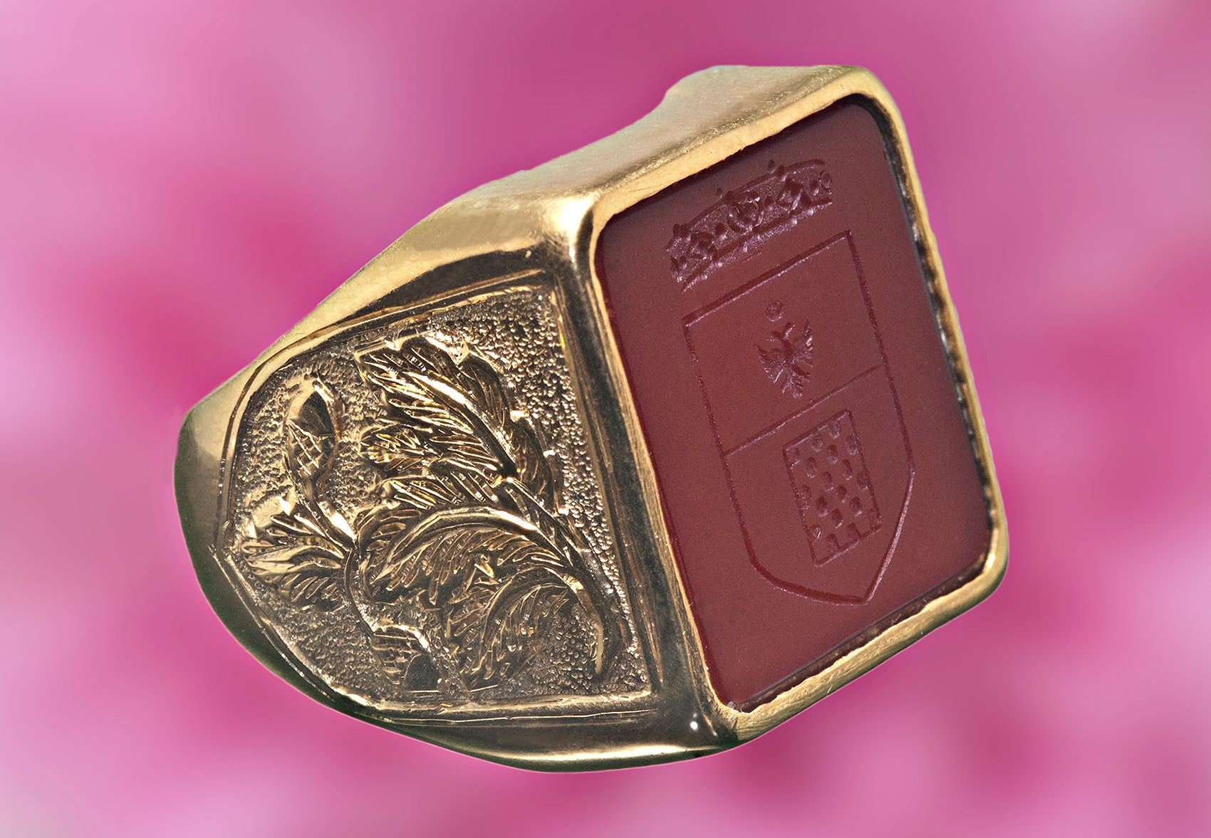 Custom Mens Rings And Crest Gold Plated Sterling Silver Etsy