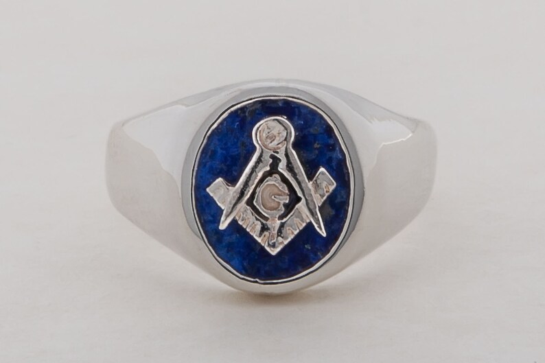 Masonic Ring Lapis Smallest Set Square Sterling Silver 925 Etsy