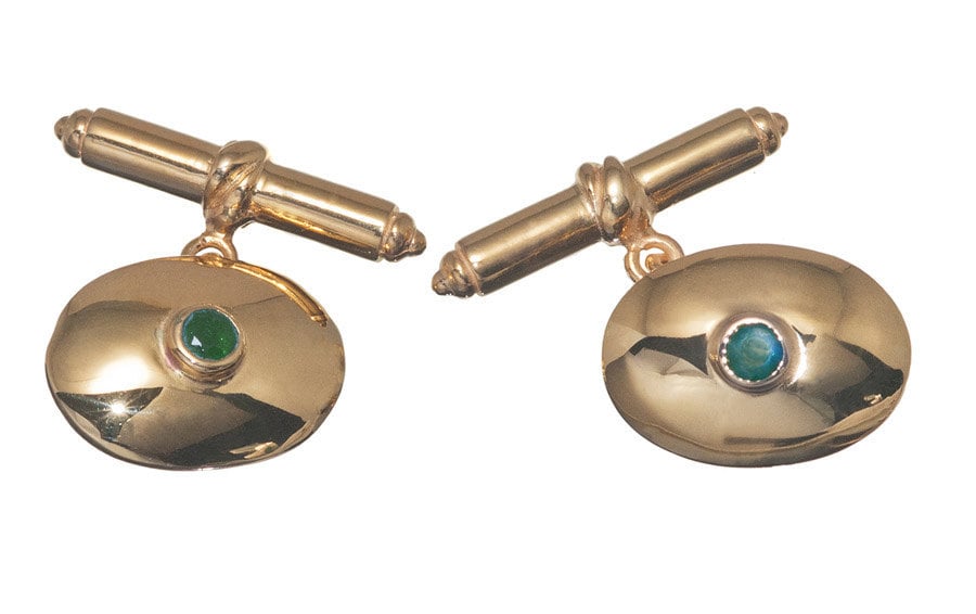 Emerald Cufflinks Set In Gold Plated Sterling Silver Frames Etsy