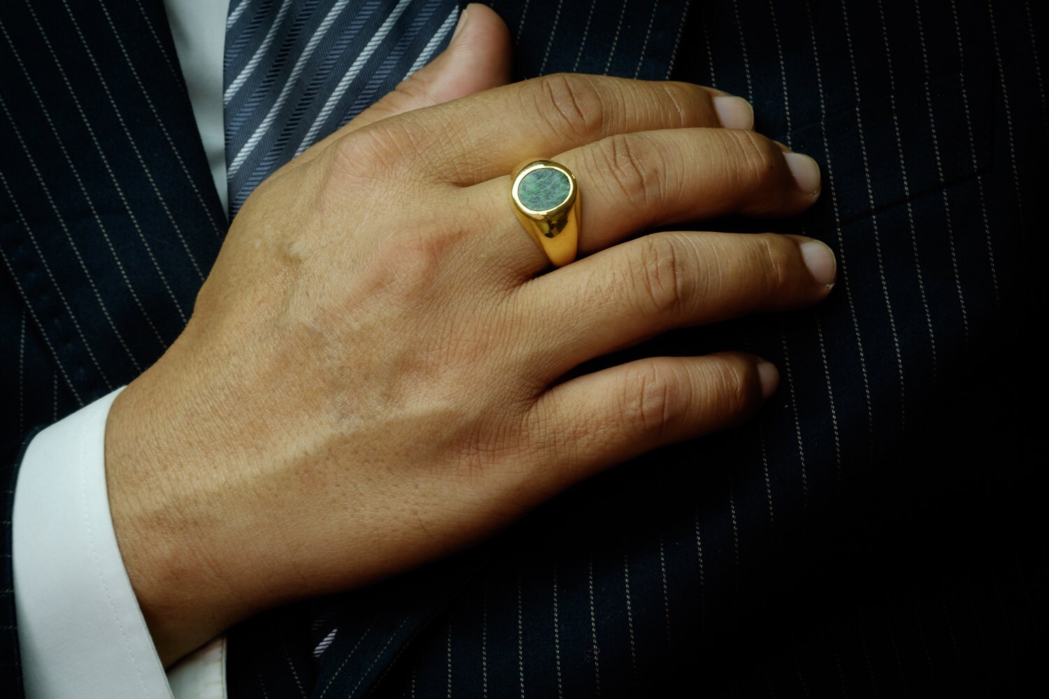 Jade Ring pinky ring mens ring Gemstone Regnas Gold Etsy