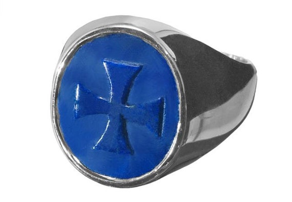 Templar Lapis Ring Genuine Gemstone Regnas Signet Sterling | Etsy