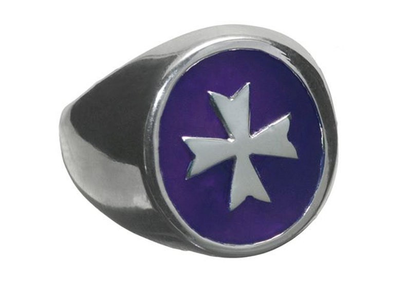 Maltese Cross Ring Amethyst Sterling Silver 925 | Etsy