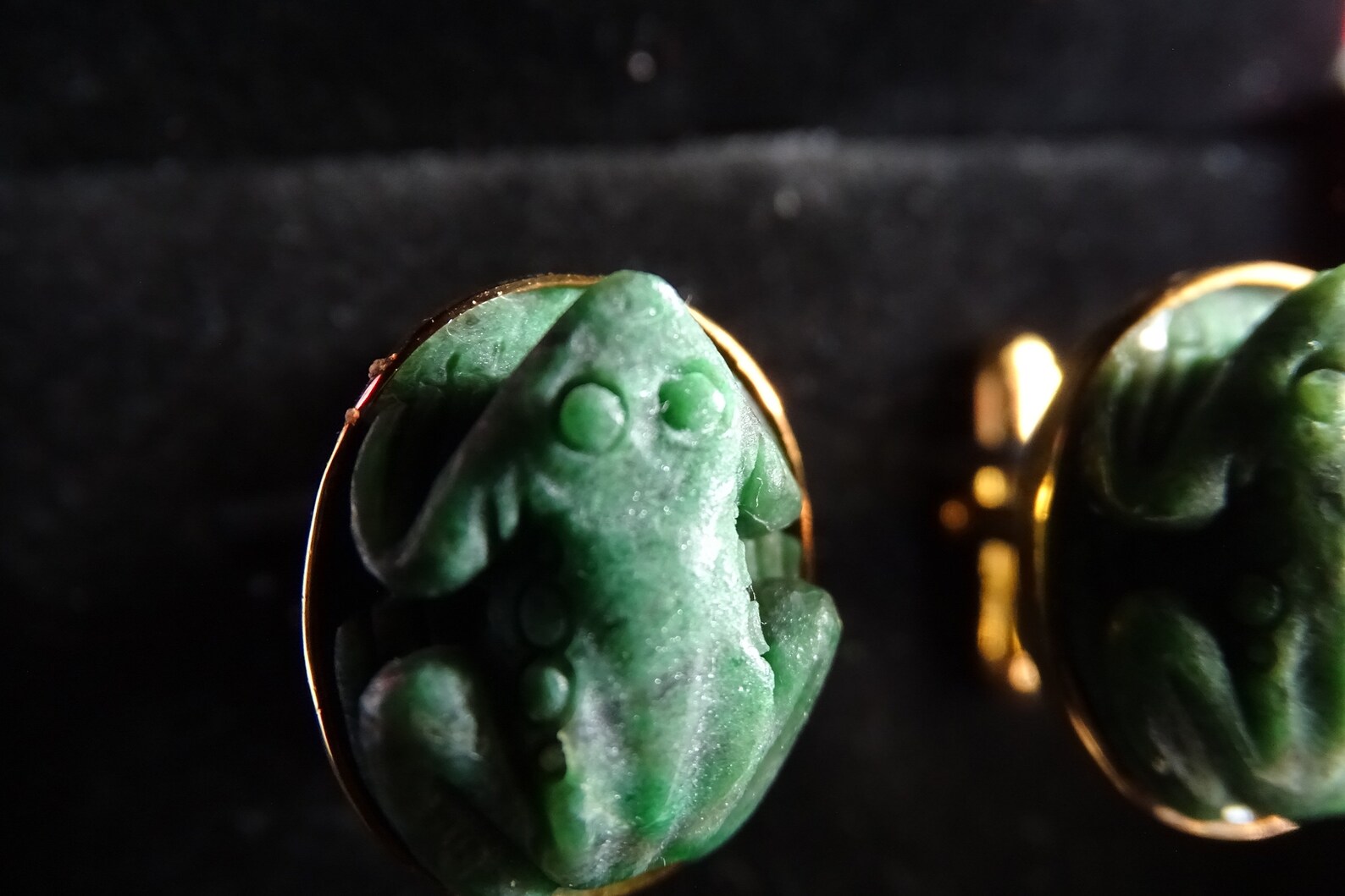 Frog Jade Cufflinks Handmade Genuine Stone 18k Gold Plated Etsy