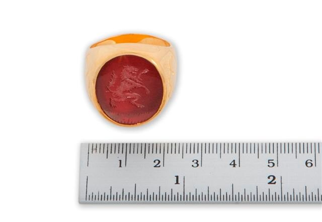 Wolf Ring Agate Gemstone Heraldic Hand Made Gold Plated | Etsy