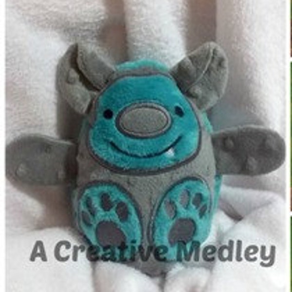 Peekaboo Troll  In the Hoop Stuffed Softie - Reversible folds into an egg, ITH, IN The Hoop, Embroidery Design, Instant download