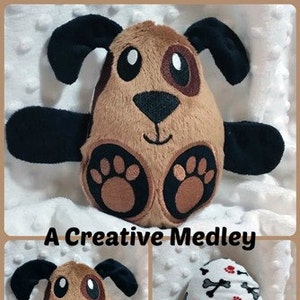 Peekaboo Puppy In the Hoop - Peluche suave - Pliegues reversibles en forma de huevo, ITH, IN The Hoop, Diseño de bordado, Descarga instantánea