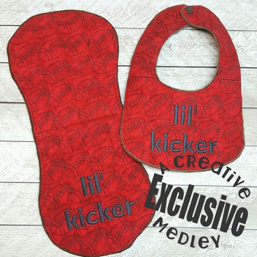 Wavy Bib and Burp Cloth With Elephant Applique in the Hoop Etsy