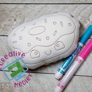 Doodle Its Happy Donut Peluche Ricamo Design-Download istantaneo