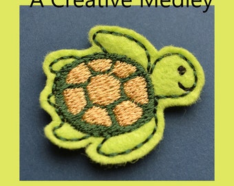Sea Turtle felt feltie Embroidery design - Instant Download