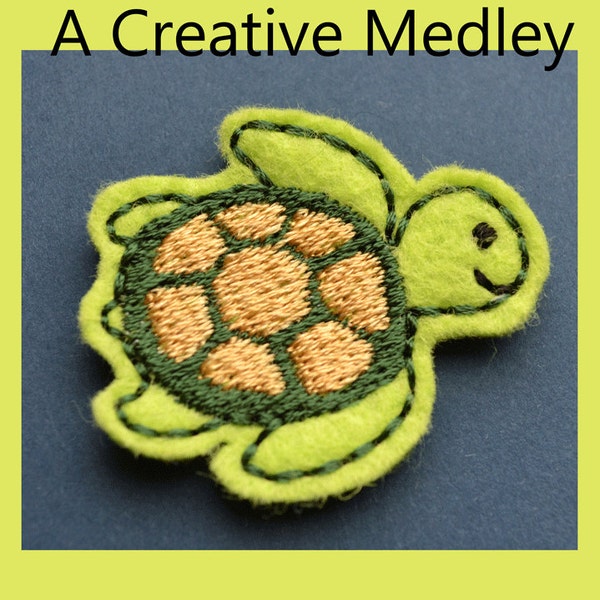 Sea Turtle felt feltie Embroidery design - Instant Download