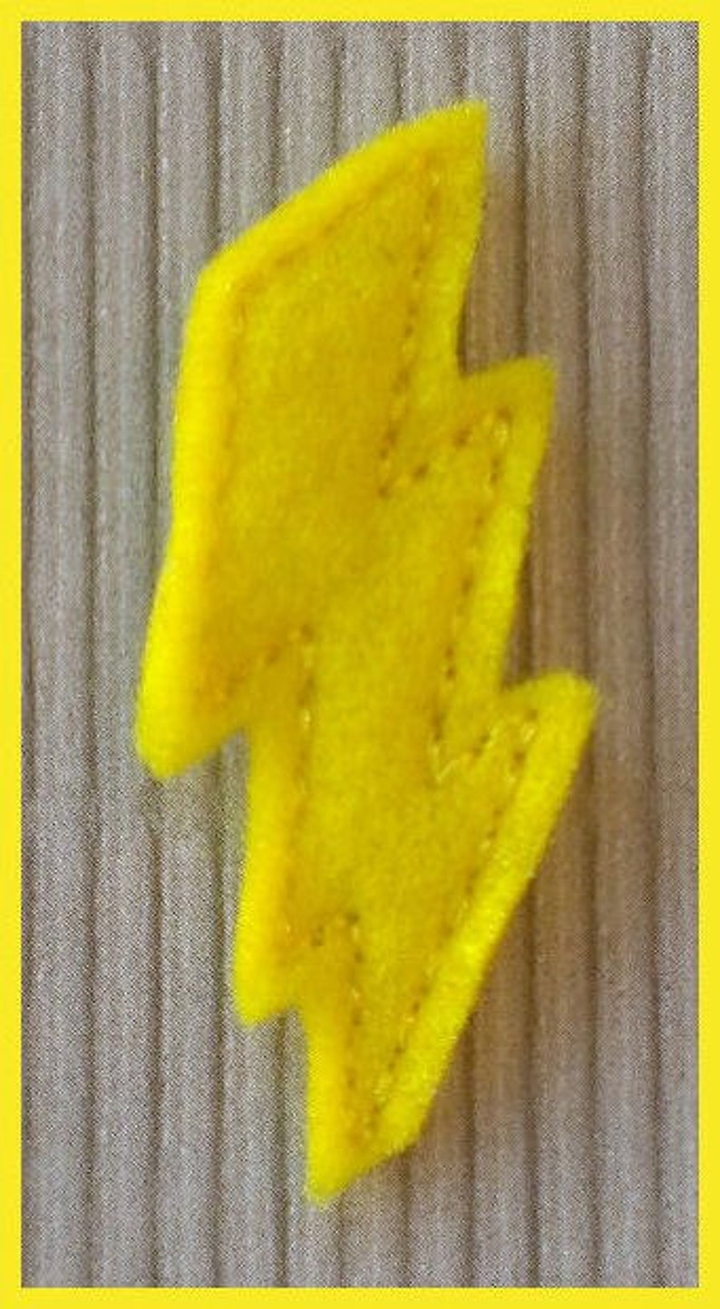 Lightning Bolt Felt Feltie Embroidery Design Etsy