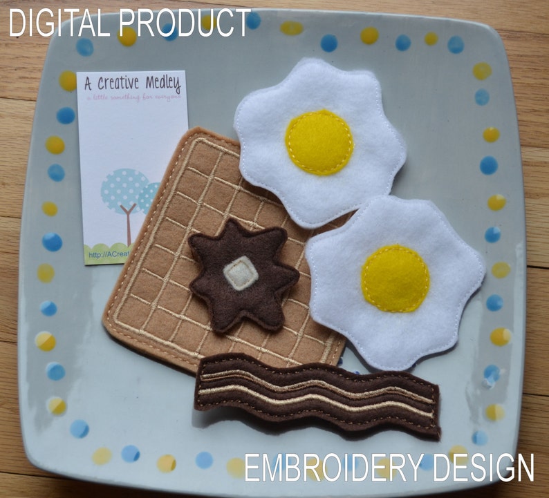 Felt Play Food Embroidery Design Instant Download Etsy