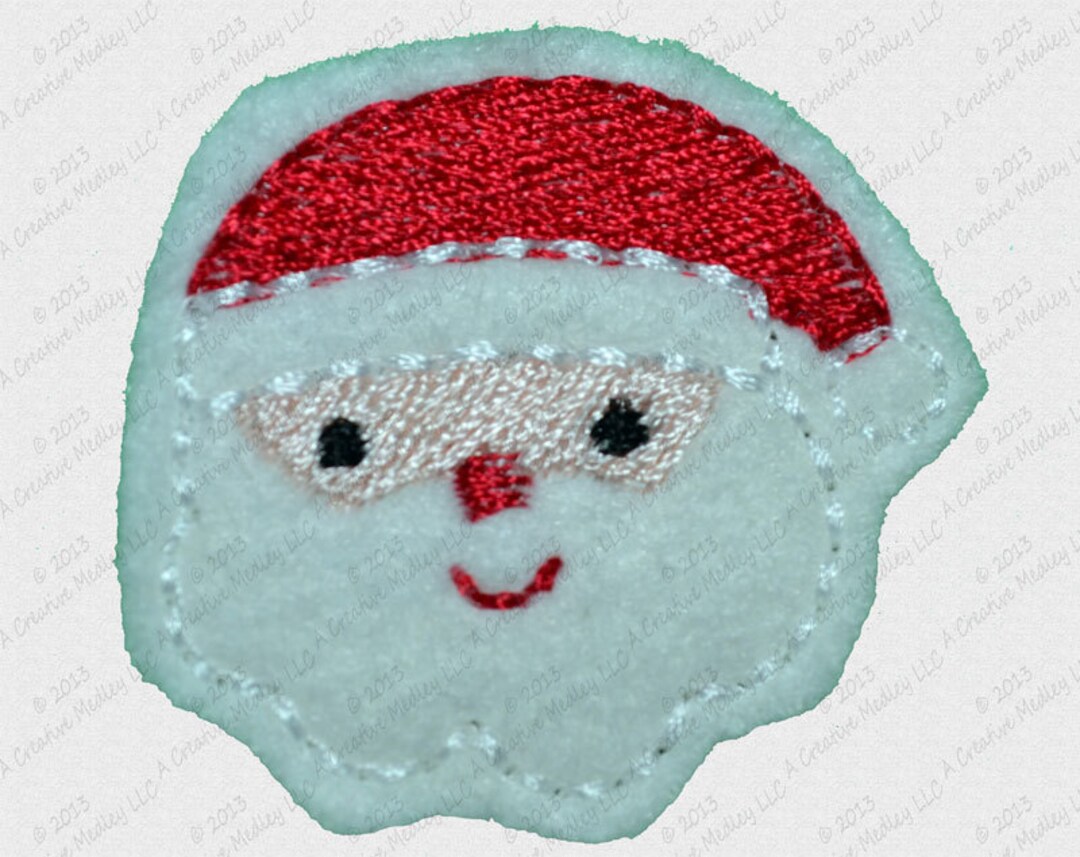 Santa Felt Feltie Embroidery Design Instant Download Etsy