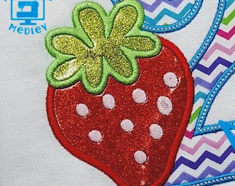 Strawberry Applique EMBROIDERY DESIGN -instant download