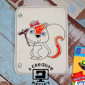 Coloring Page Squirrel with Bow -Instant Download