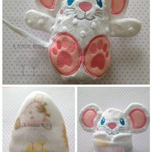 Peekaboo Mouse In the Hoop Relleno Softie - Pliegues reversibles en un huevo, ITH, IN The Hoop, Diseño de bordado, Descarga instantánea