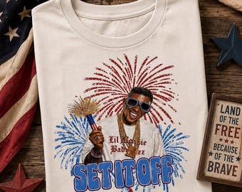 Set It Off Shirt | 4th of July Shirt | Patriotic Fireworks Graphic Tee | White Comfort Colors Shirt | Retro Independence Day Tee | USA