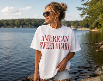 American Sweetheart PNG / Design per maglietta Patriotic Coquette / Sublimazione 4 luglio / Design per trasferimento DTF / Download immediato
