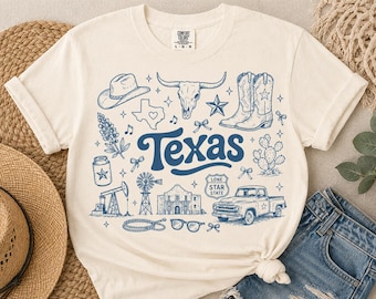 Texas Collage PNG, grafica preppy western da cowgirl, design per maglietta Lone Star State (download digitale)