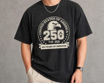Camiseta del 250 aniversario de Estados Unidos 1776 - 2026, Camiseta gráfica del águila patriótica de Estados Unidos, Camiseta patriótica del 250 aniversario de EE. UU.