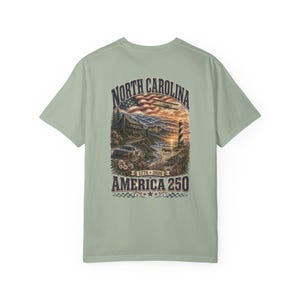 North Carolina America 250 Comfort Colors Shirt | 1776-2026 Patriotic NC Tee | Vintage Outer Banks Americana Graphic Shirt image 14