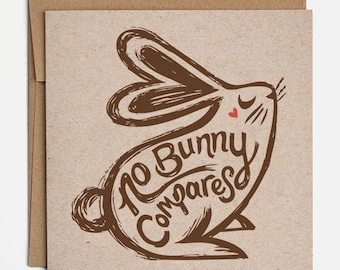 Bunny Valentine - Love Card, Anniversary Card, Valentines Day, Valentine Bunny, Woodland Valentine